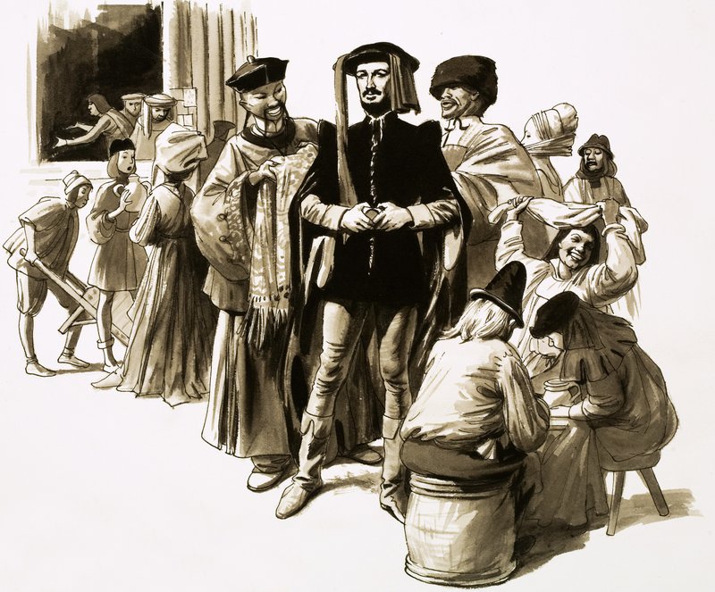 William Caxton var en succesrig købmand, før han vendte sig til trykning af English School