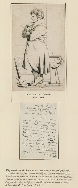William Etty, der boede på Buckingham Street nr. 14 af English School