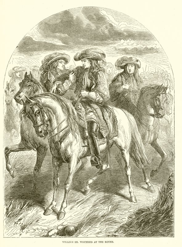 Vilhelm III. såret ved Boyne af English School