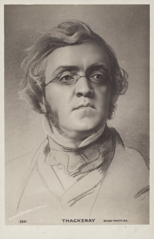 William Makepeace Thackeray (1811-1863), engelsk romanforfatter (litografi) af English School
