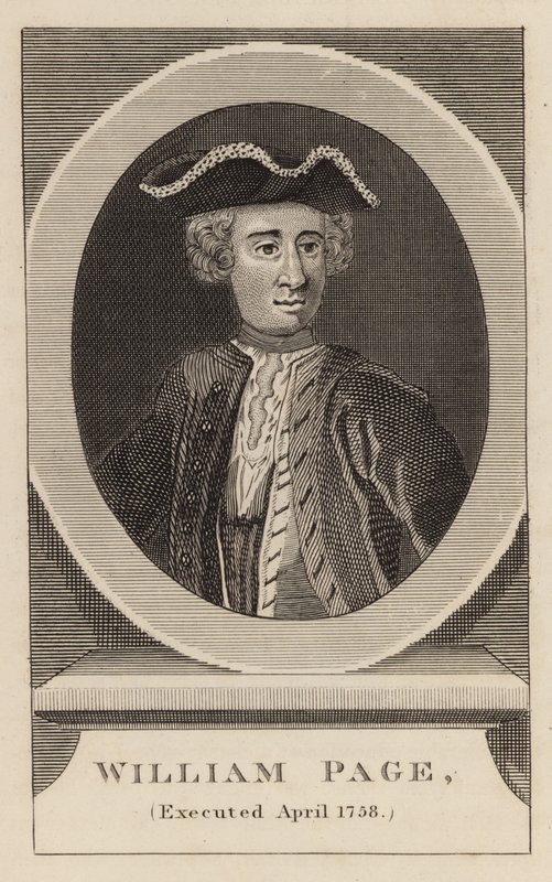 William Page, henrettet april 1758 af English School
