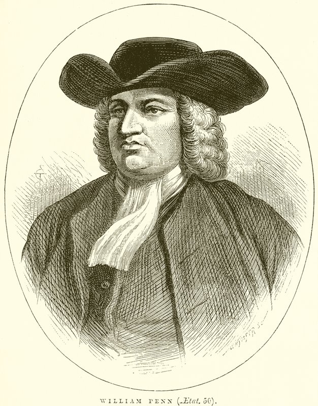 William Penn (Aetat. 50) af English School