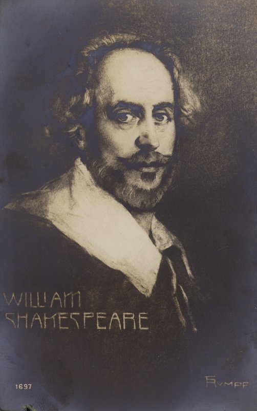 William Shakespeare (ca. 1564-1616), engelsk dramatiker og digter (litografi) af English School