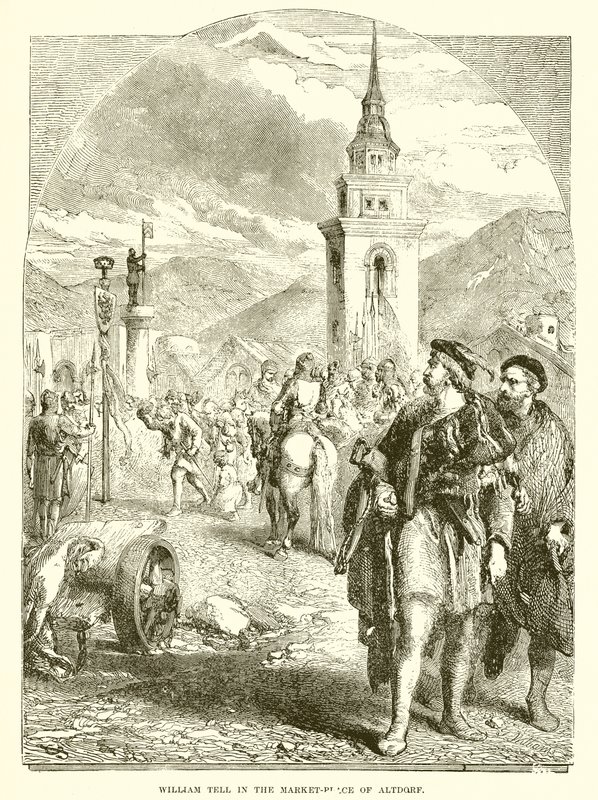 William Tell på markedspladsen i Altdorf af English School