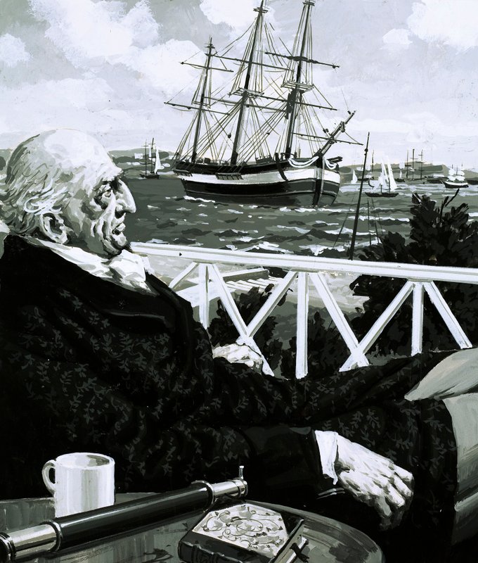 William Turner sad i timevis og så sejlskibene sejle forbi af English School
