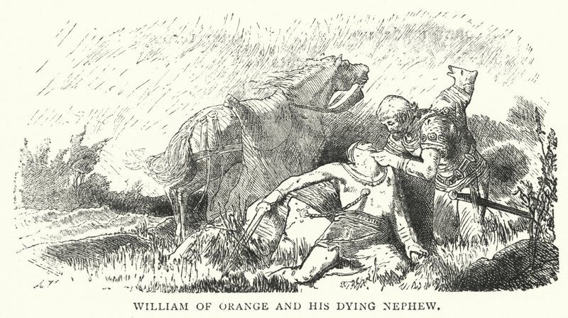 Vilhelm af Orange og hans døende nevø (gravering) af English School