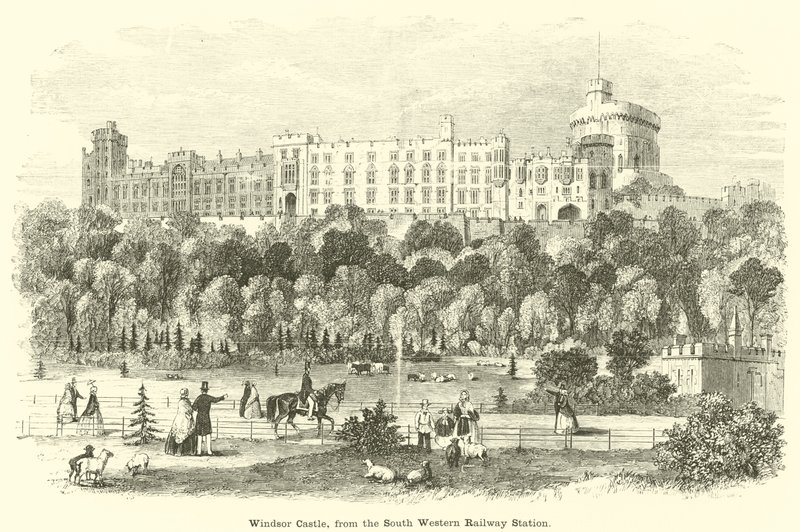 Windsor Castle, fra South Western Railway Station af English School