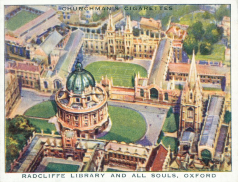 Vinger over imperiet: Radcliffe Library og All Souls, Oxford (farvelitografi) af English School