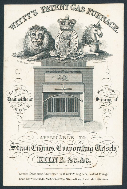 Wittys Patent Gasovn, handelskort af English School