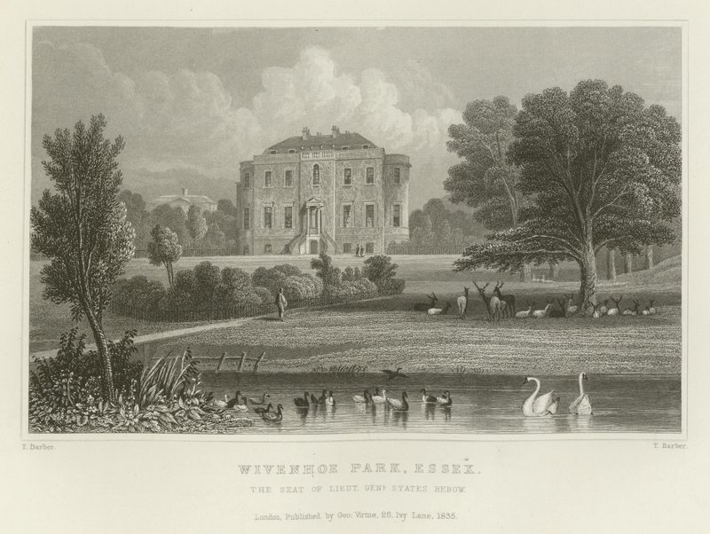 Wivenhoe Park, Essex, sædet for generalløjtnant States Rebow af English School