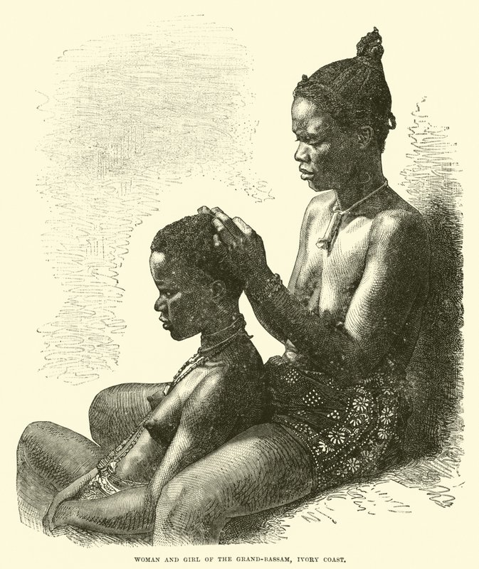 Woman and girl of the Grand-Bassam, Ivory Coast  af English School