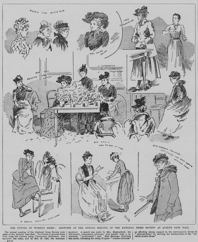 Kvinder, der deltager i det årlige møde i Rational Dress Society, Queen