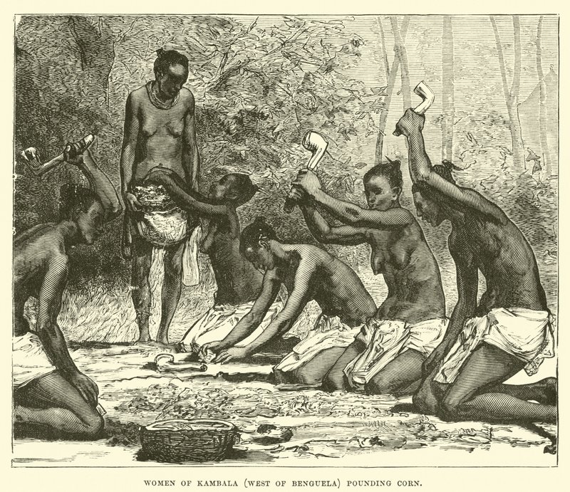 Women of Kambala (West of Benguela) pounding corn  af English School