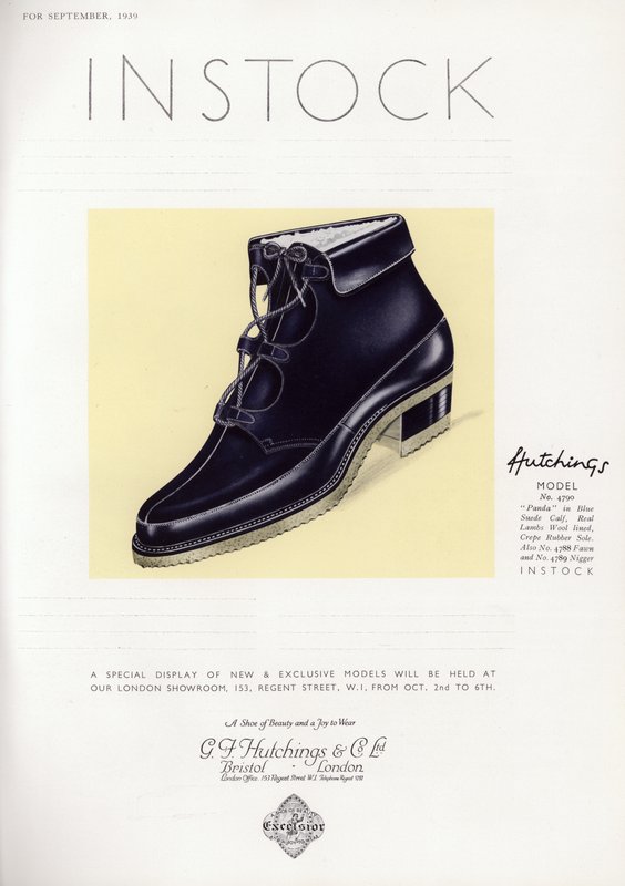 Reklame for damesko, 1930