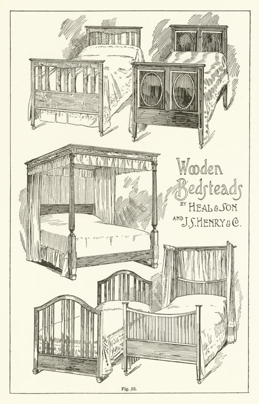 Wooden Bedsteads, af Heal and Son og J S Henry and Company af English School