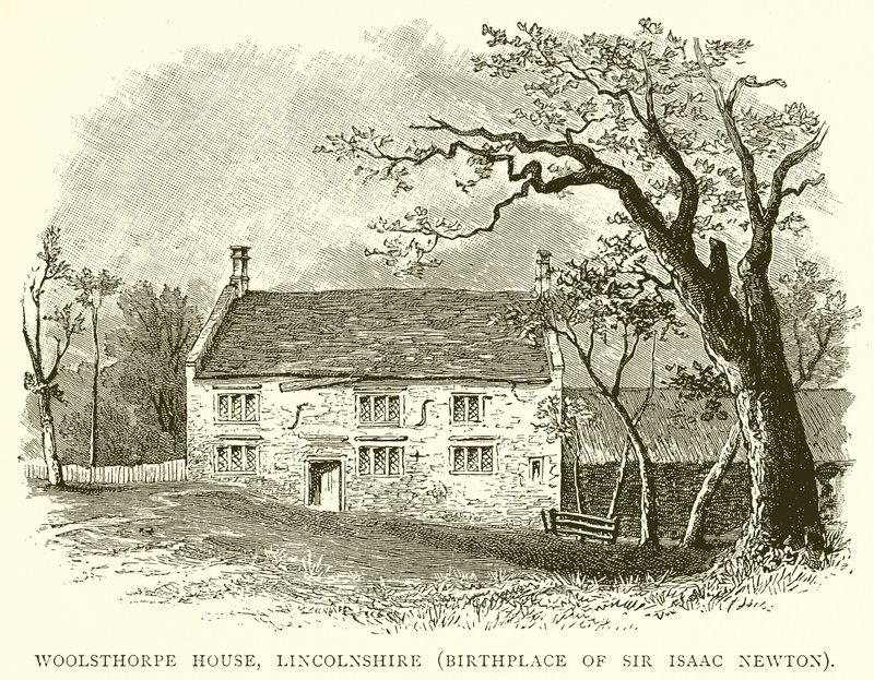 Woolsthorpe House, Lincolnshire (fødested for Sir Isaac Newton) af English School