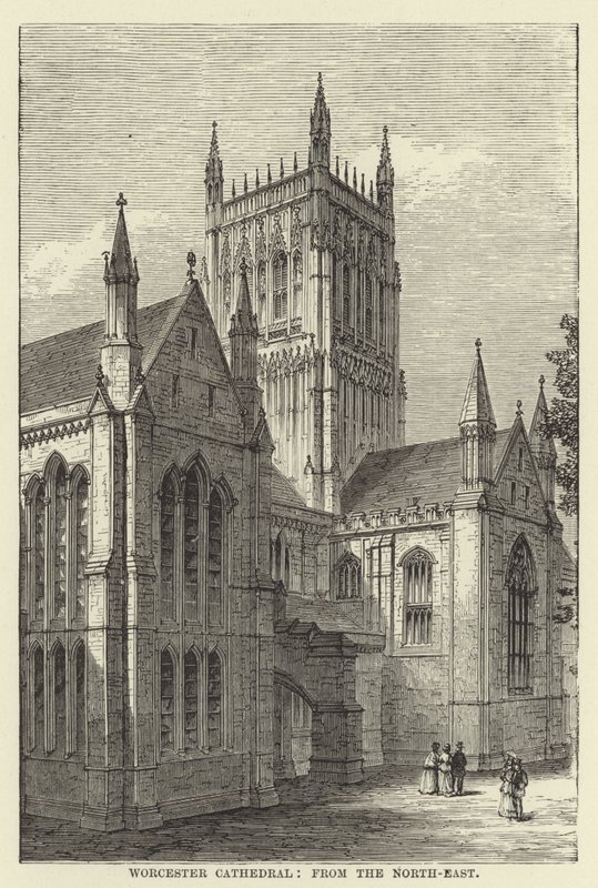 Worcester Cathedral, fra nordøst af English School