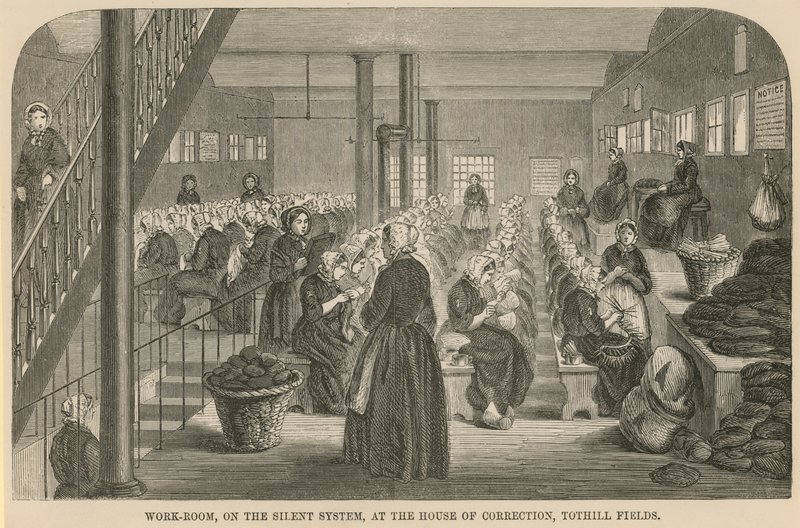 Arbejdsværelse på Tothill Fields House of Correction af English School