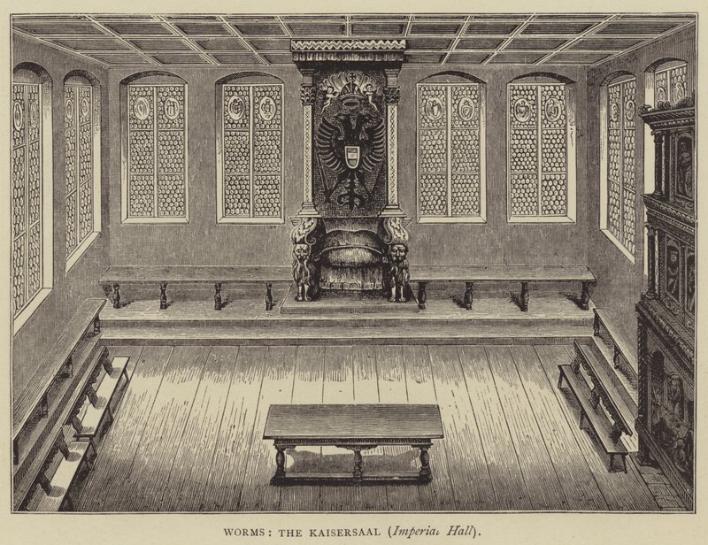 Worms, The Kaisersaal, Imperial Hall (gravering) af English School