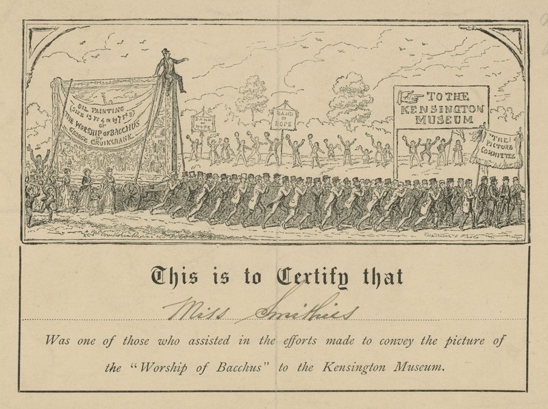 Tilbedelse af Bacchus-certifikatet af English School