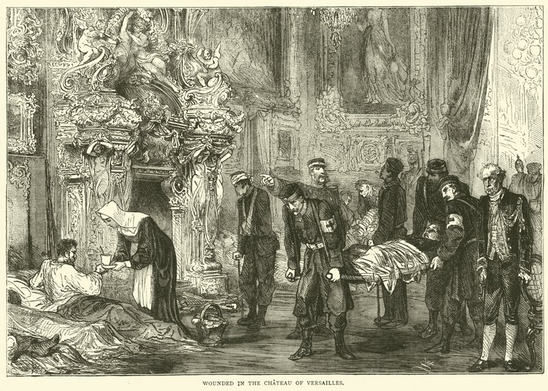 Såret på slottet i Versailles, januar 1871 af English School
