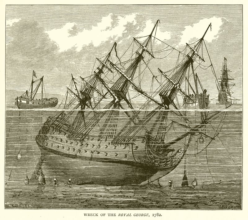 Vraget af Royal George, 1782 af English School