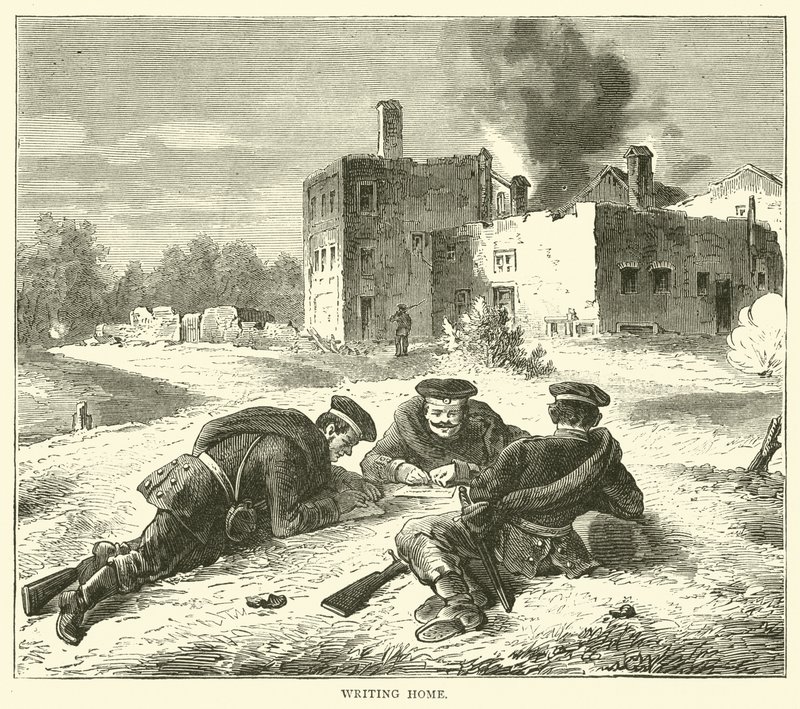 Skriver hjem, september 1870 af English School