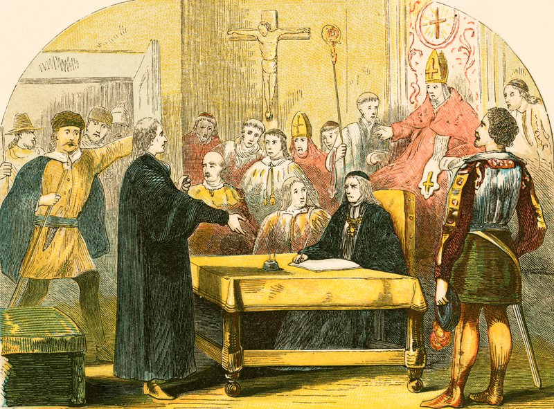 Wycliffe før synoden i Lambeth af English School