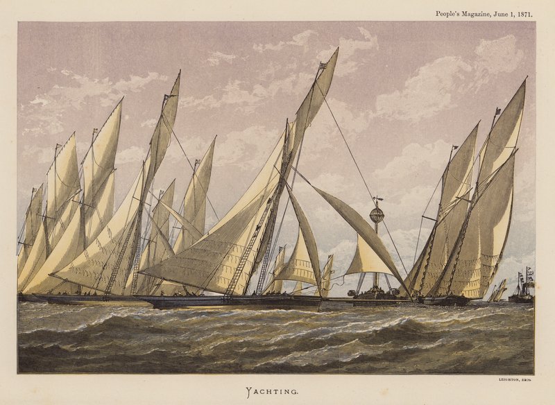 Yachting (indgravering i farver) af English School
