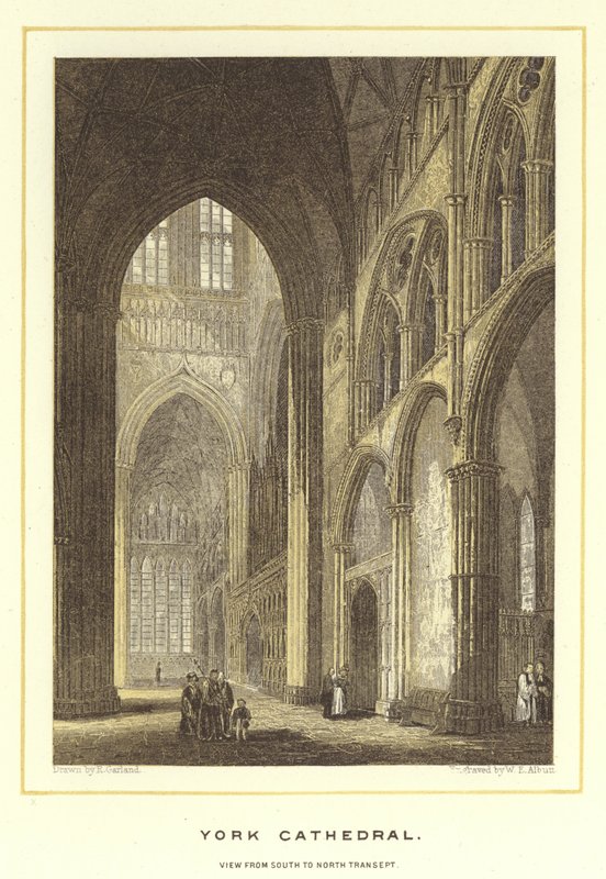 York Cathedral, udsigt fra syd til nord tværskib af English School