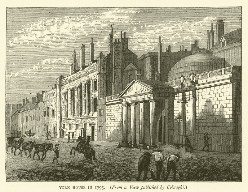 York House i 1795, fra en visning udgivet af Colnaghi (gravering) af English School