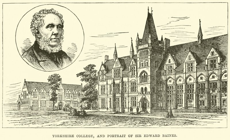 Yorkshire College og portræt af Sir Edward Baines af English School