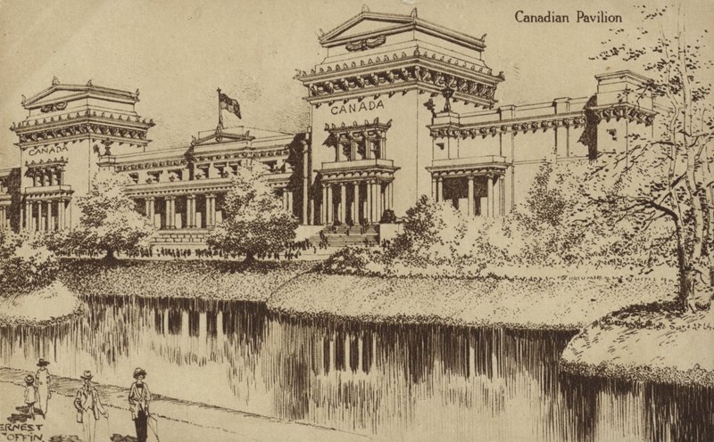Den canadiske pavillon, British Empire Exhibition, Wembley, 1924 af Ernest Coffin