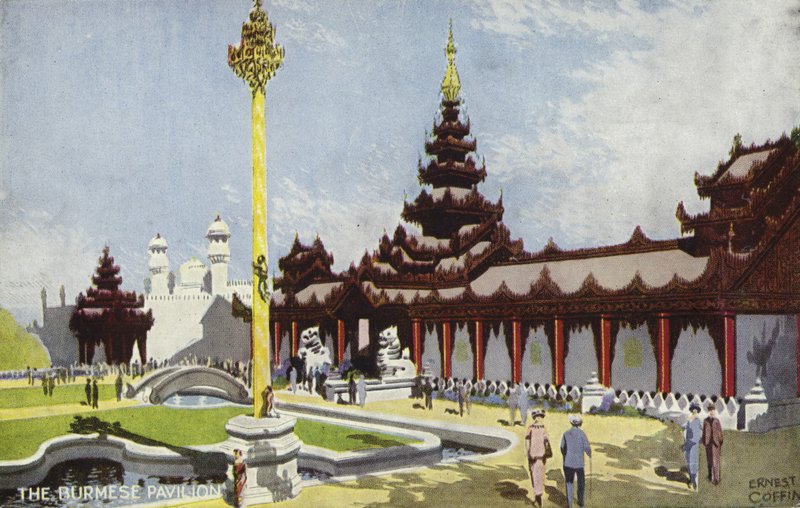 Den burmesiske pavillon, British Empire Exhibition, Wembley, 1924 af Ernest Coffin