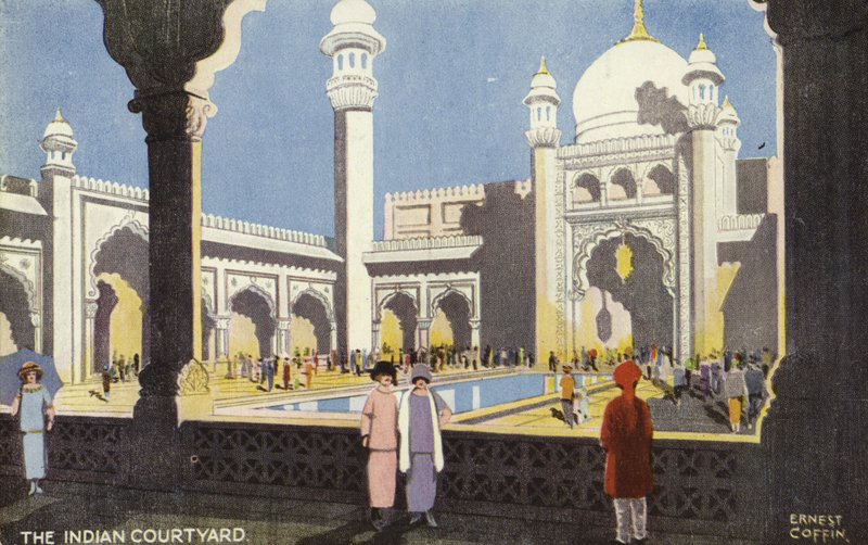 The Indian Courtyard, British Empire Exhibition, Wembley, 1924 af Ernest Coffin