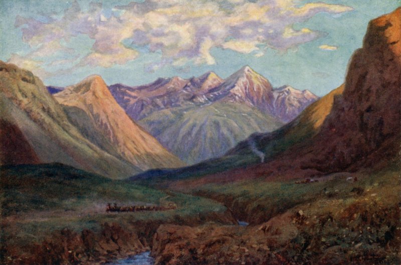 Muldyrshold forlader Puente del Inca af Ernest William Christmas