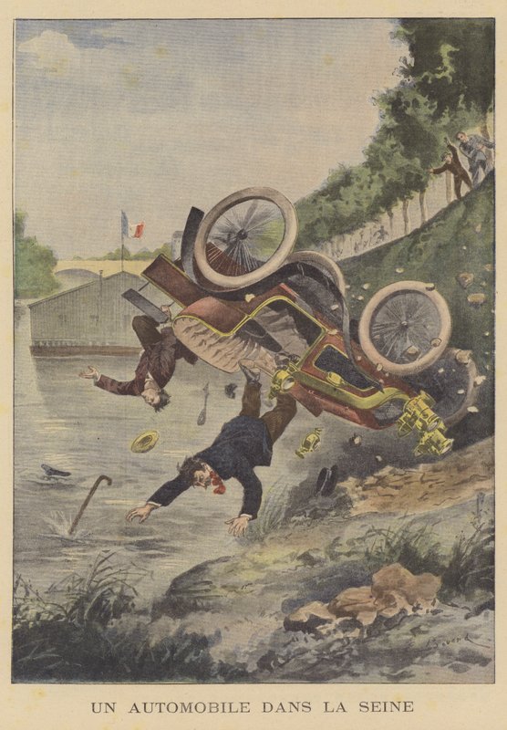 En bil styrtede ind i floden Seinen af Ernest Auguste Bouard
