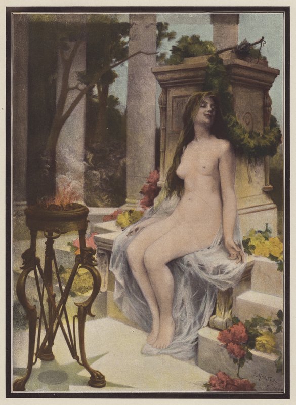 Et tilbud om kærlighed (farve litho) af Ernest Edouard Martens