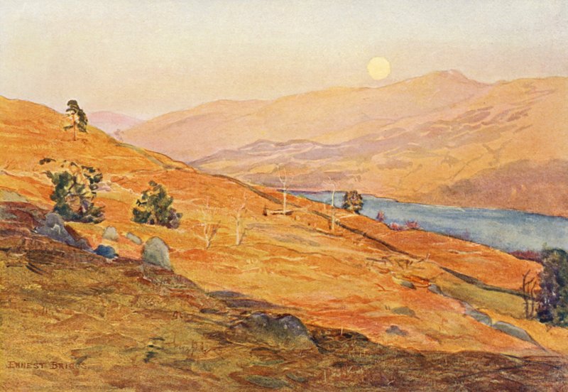 En aprilaften på Loch Tay Side (farvelitografi) af Ernest Edward Briggs