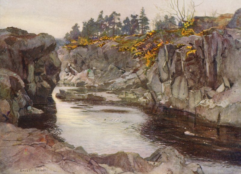 Slugten nedenfor Linn (farvelitografi) af Ernest Edward Briggs