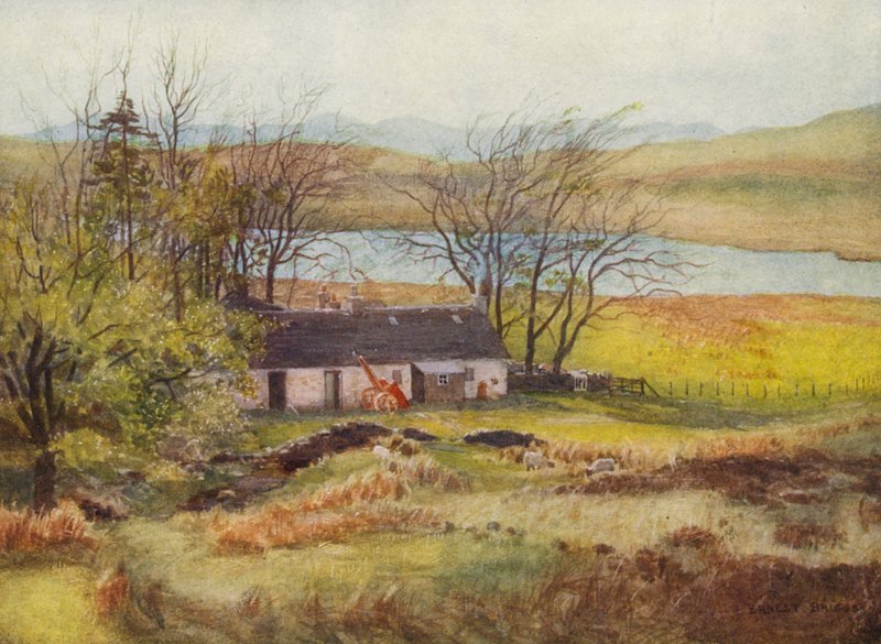 Vogterens hytte ved Loch Wee (farvelitografi) af Ernest Edward Briggs