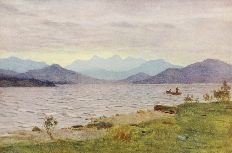 Søen fra Kinloch-Rannoch (farvelitografi) af Ernest Edward Briggs