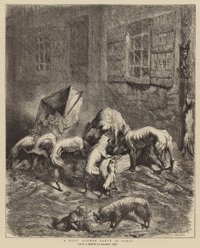 En hundemiddagsfest i Paris af Ernest Henry Griset
