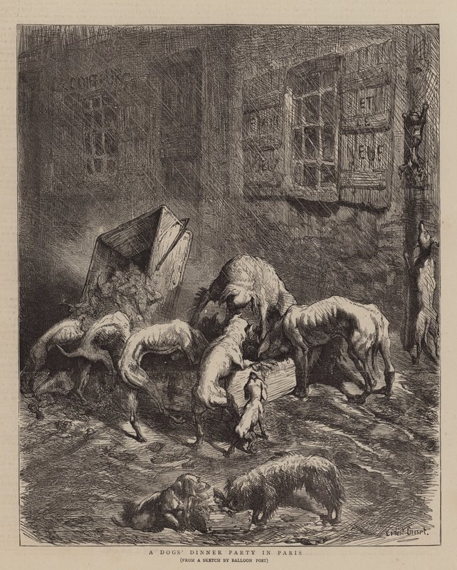 En hundemiddagsfest i Paris af Ernest Henry Griset