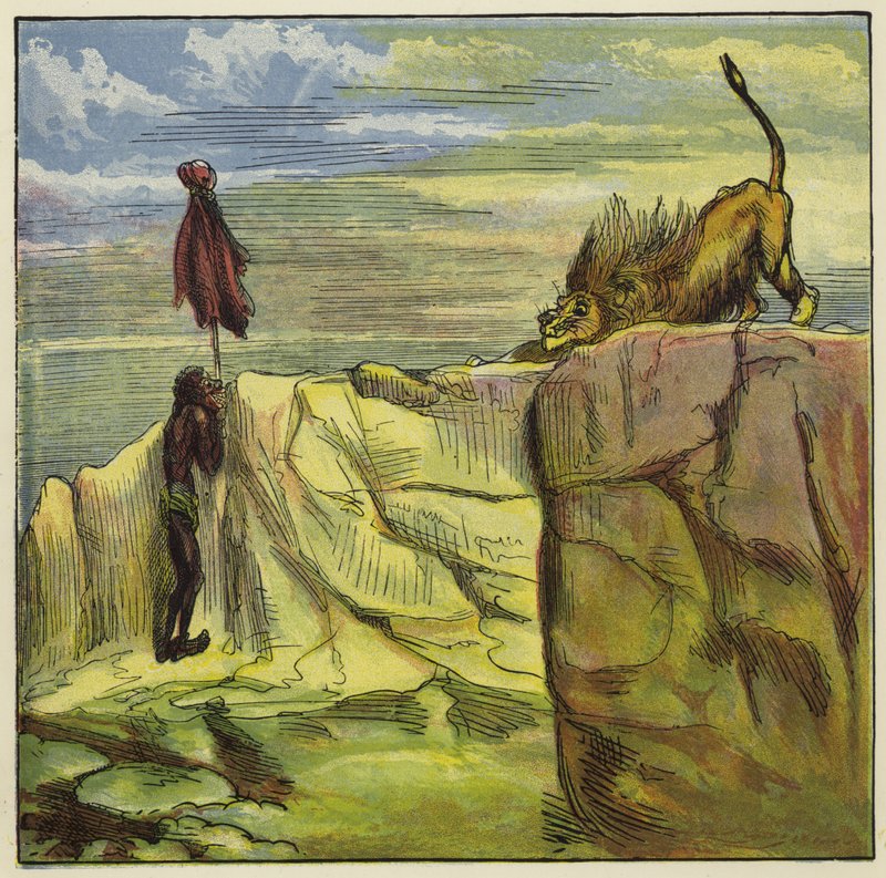 Ashanti løvejagt af Ernest Henry Griset