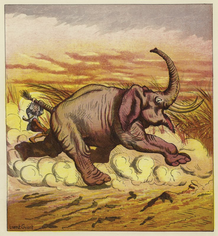 Jim Bold og en rasende elefant af Ernest Henry Griset