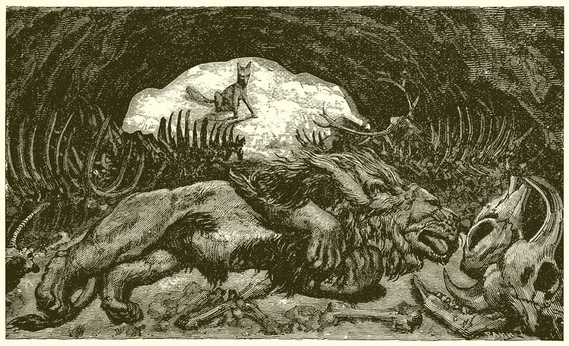 Ræven og den syge løve af Ernest Henry Griset