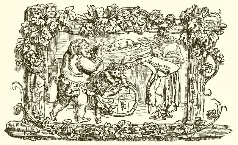 Den gamle kvinde og det tomme fad af Ernest Henry Griset