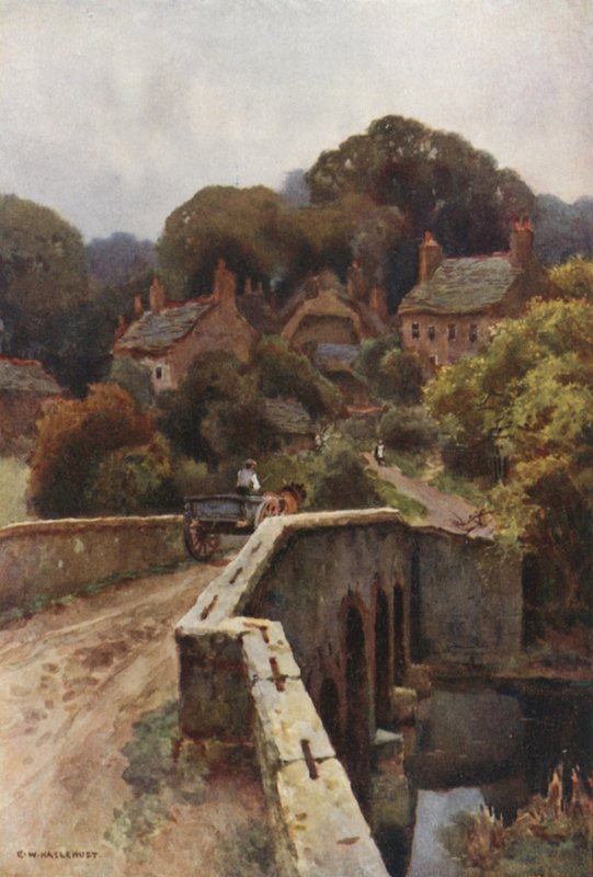 Boldre Bridge (farve litho) af Ernest William Haslehust
