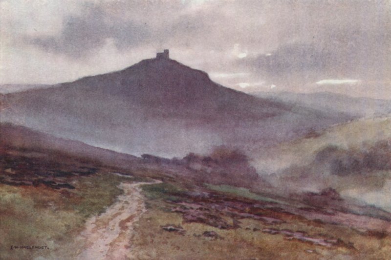 Brent Tor (farve litho) af Ernest William Haslehust